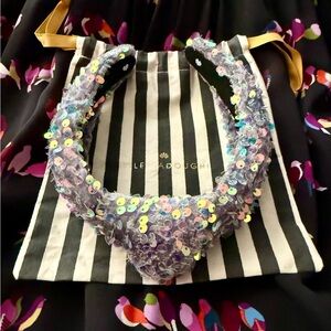 Lele Sadoughi Knotted Sequins Headband